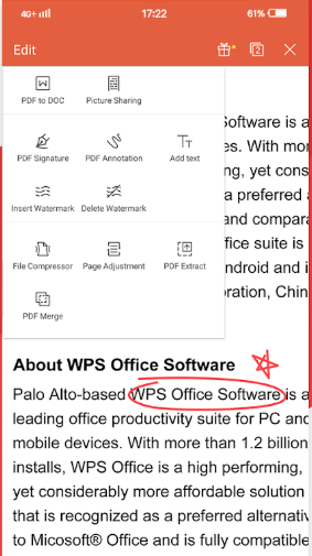screenshot of WPS Office